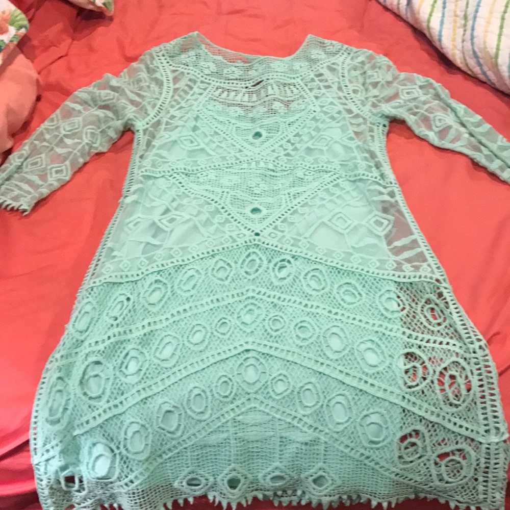 Mint lace dress